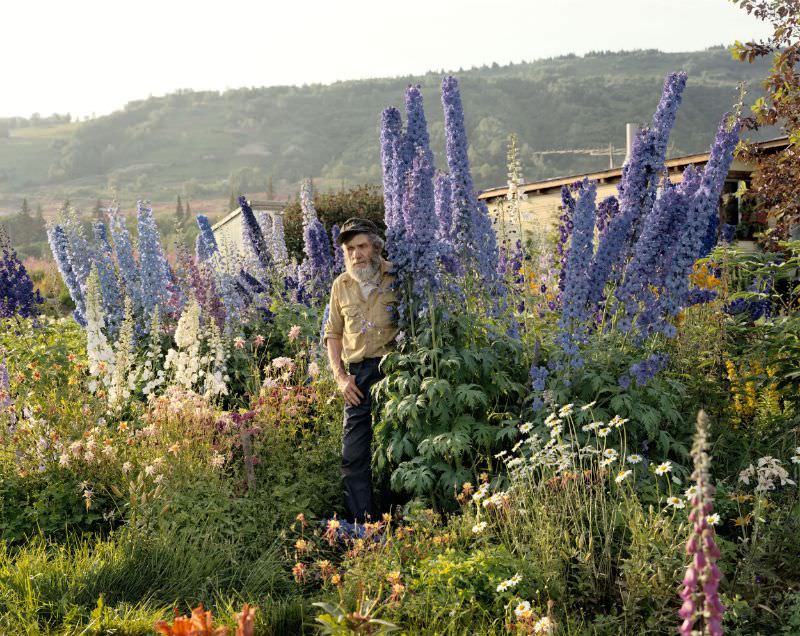 A Blind Man in His Garden, Homer, Alaska, June 1984