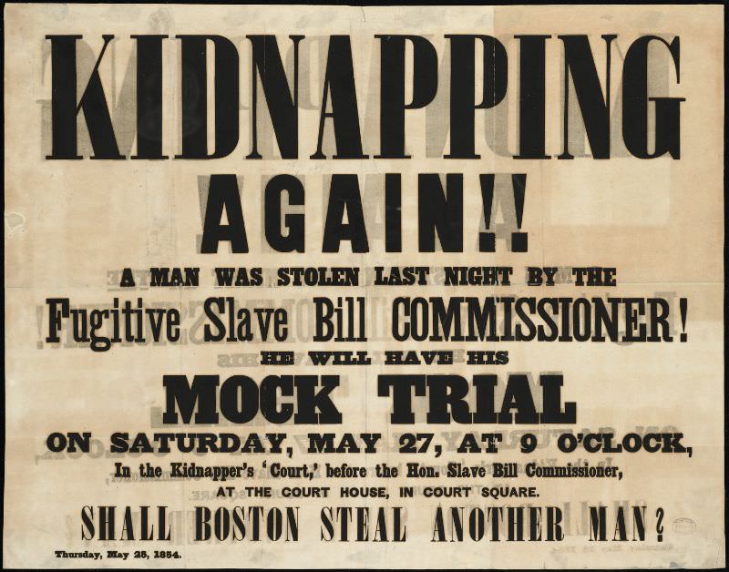 Kidnapping again!! A man was stolen last night by the Fugitive Slave Bill Commissioner!