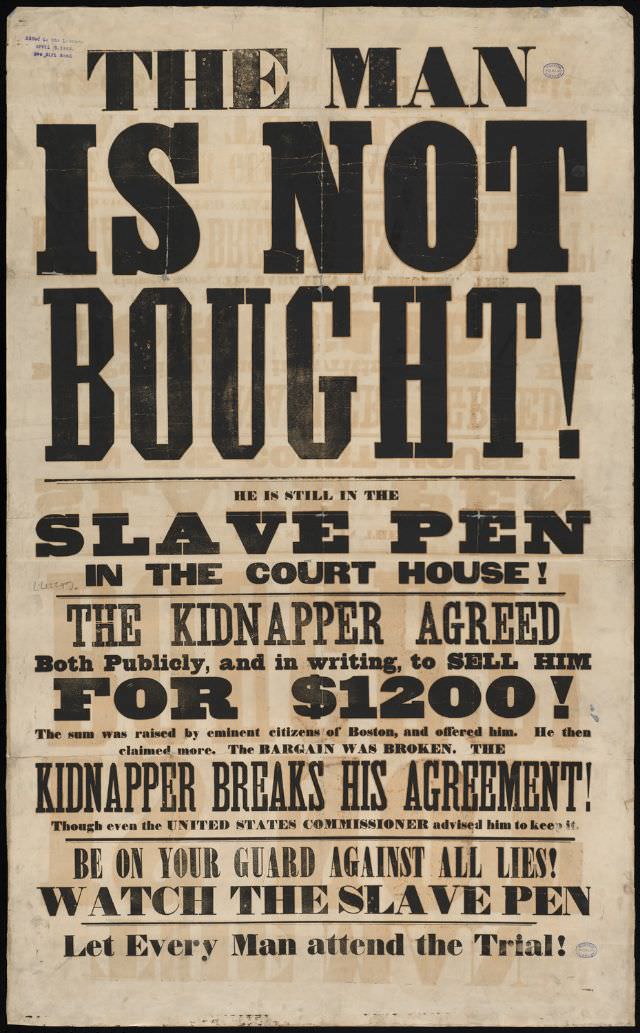 The man is not bought! He is still in the slave pen in the courthouse!