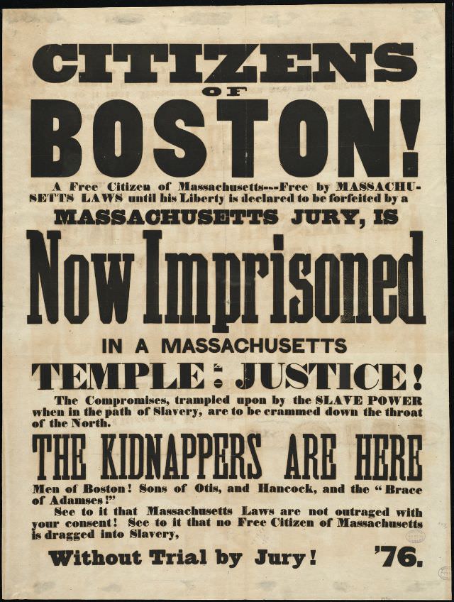 Citizens of Boston! A free citizen of Massachusetts--free by Massachusetts laws until his liberty is declared to be forfeited by a Massachusetts jury, is now imprisoned