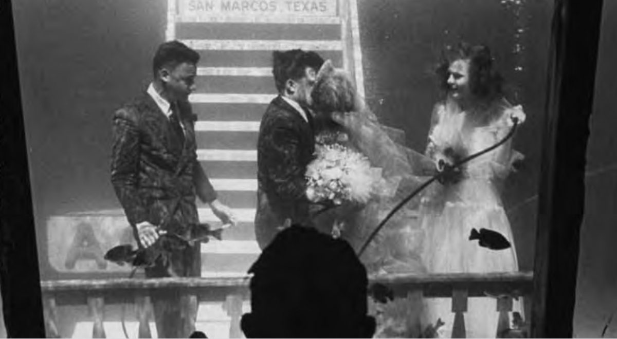 The March 8, 1954, issue of Life magazine carried the story of the underwater wedding at Aquarena Springs of Bob Smith and Mary Beth Sanger.