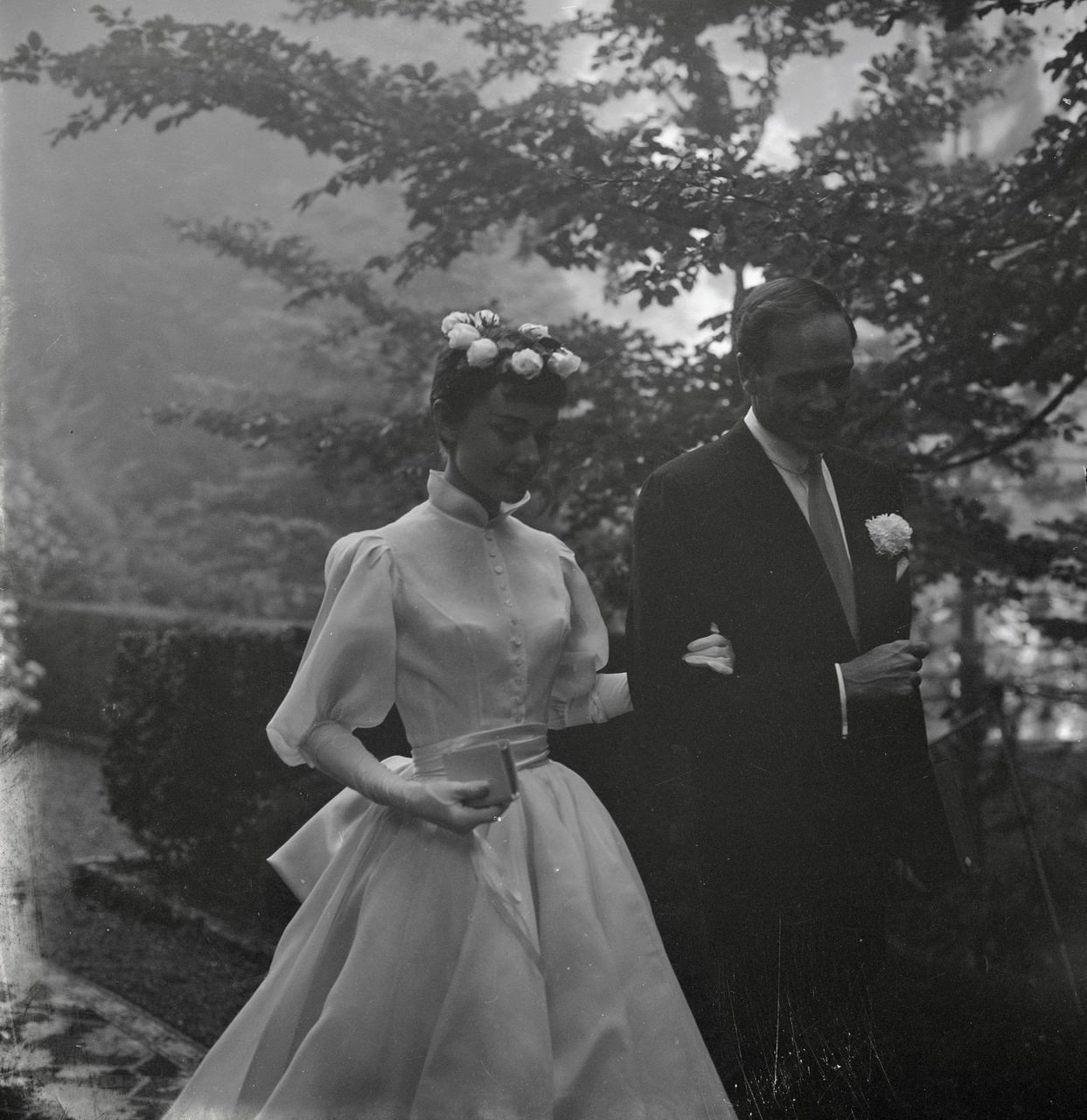 Audrey Hepburn and Mel Ferrer on Their Wedding Day and Honeymoon in Bürgenstock, Switzerland, 1954