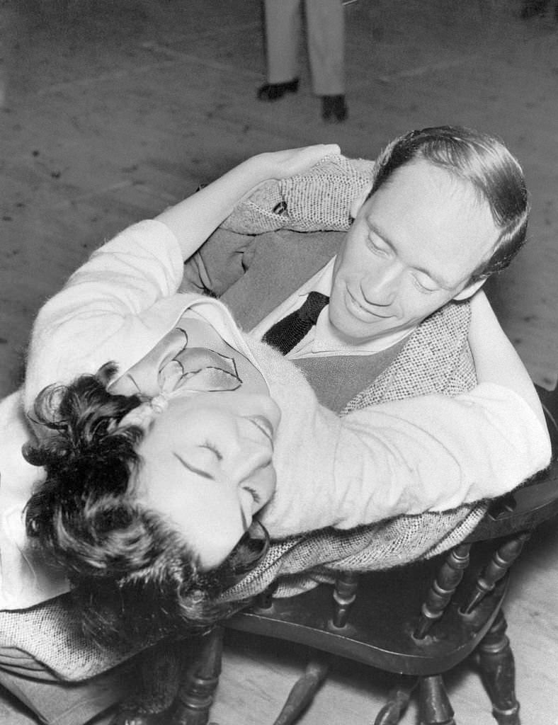 Ludmilla Tcherina rehearsing with Mel Ferrer, 1955