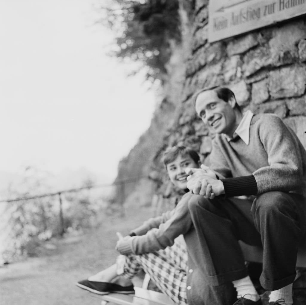 Audrey Hepburn with Mel Ferrer, 1955