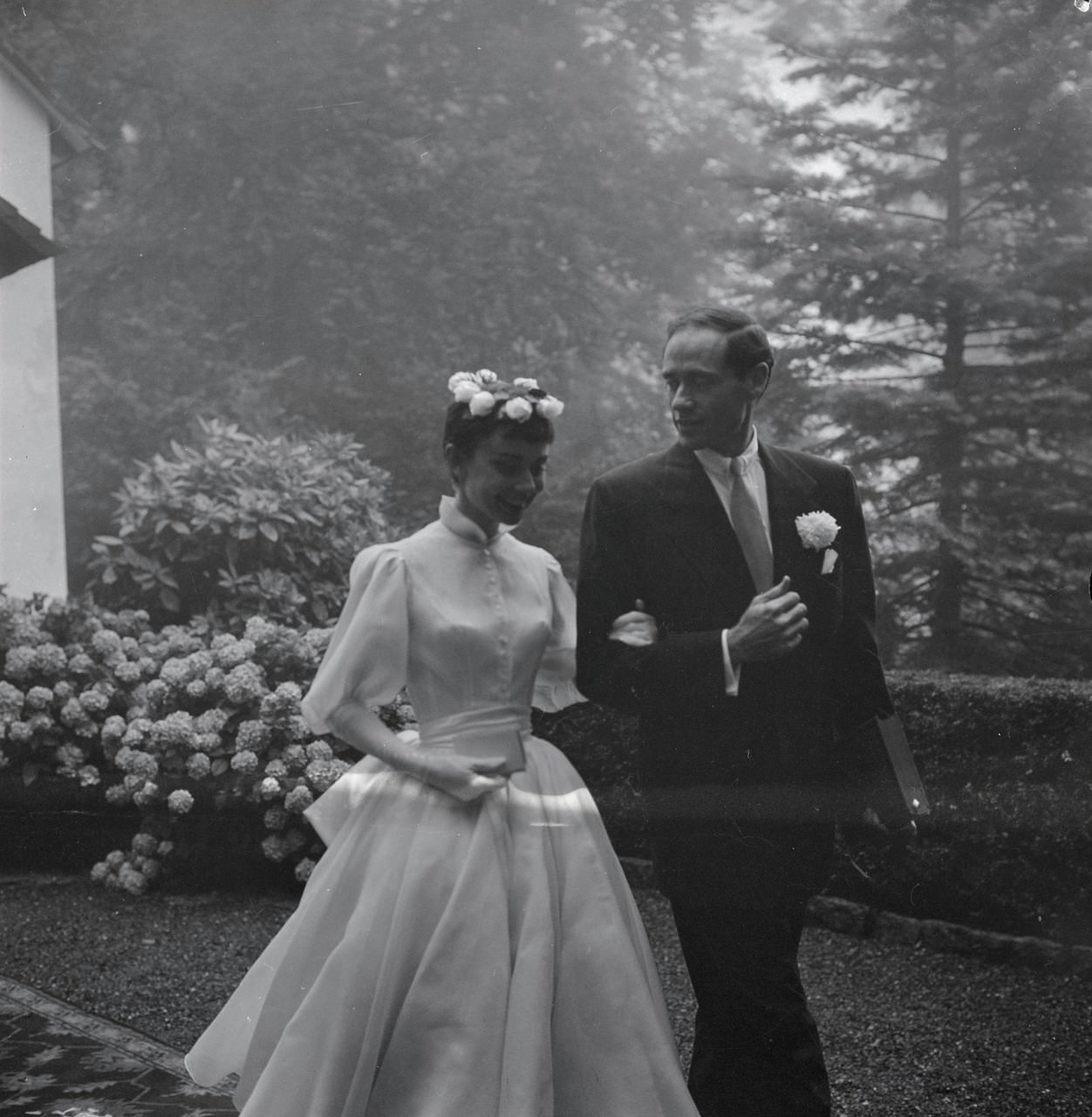 Audrey Hepburn and Mel Ferrer on Their Wedding Day and Honeymoon in Bürgenstock, Switzerland, 1954