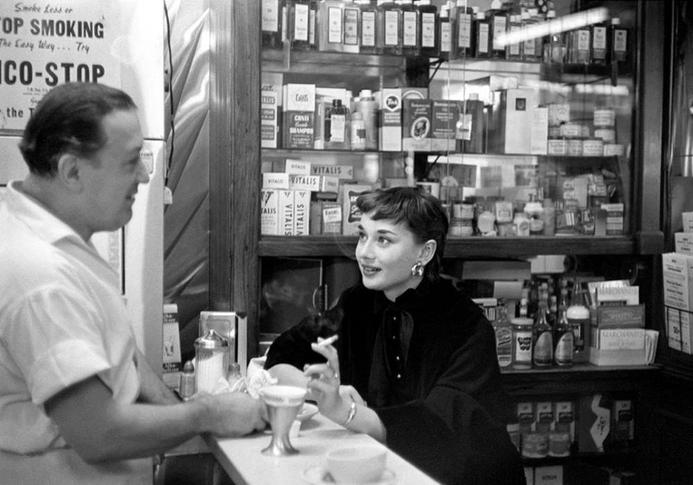 Audrey Hepburn at Times Square in New York City, 1951