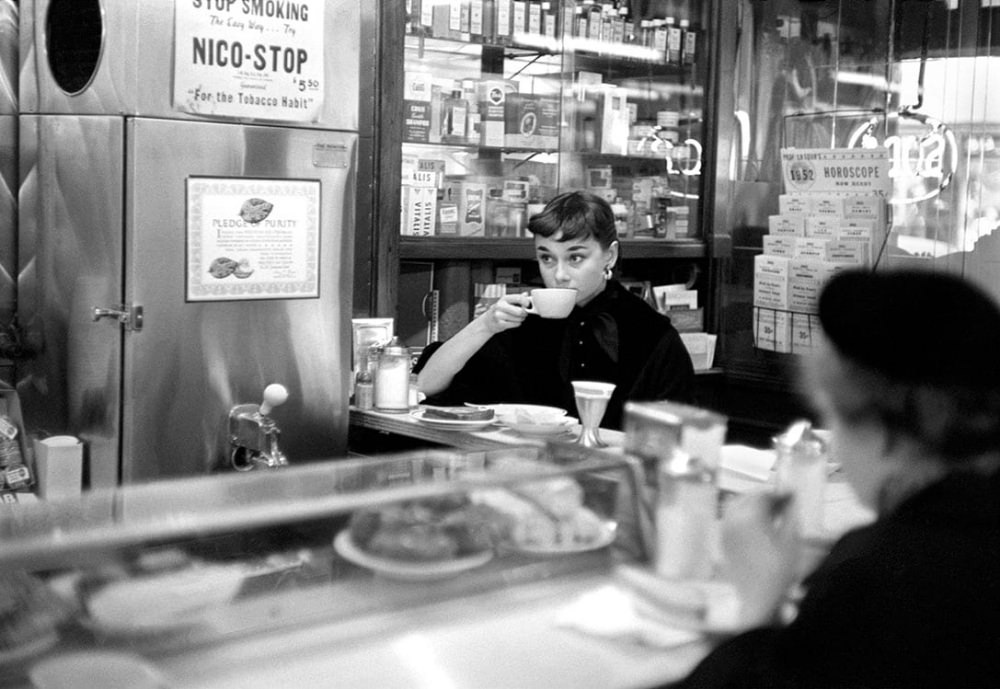 Audrey Hepburn at Times Square in New York City, 1951