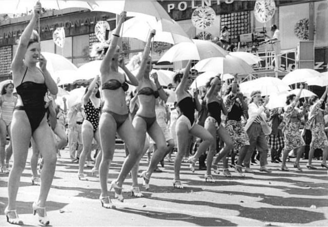 Berlin's 750th Birthday Celebration with a Parade of Portable Computers, Perms and Bikinis in East Germany