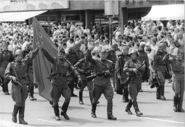 Berlin's 750th Birthday Celebration with a Parade of Portable Computers, Perms and Bikinis in East Germany