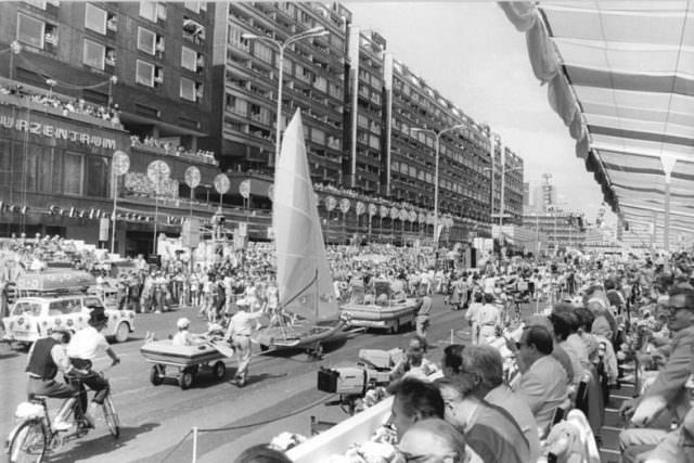 Berlin's 750th Birthday Celebration with a Parade of Portable Computers, Perms and Bikinis in East Germany