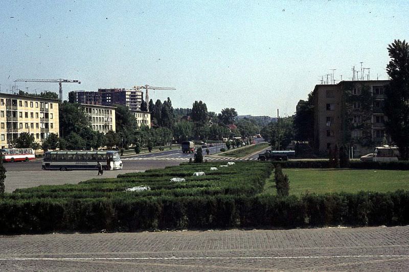 Heroes' Avenue, seen from the Military Academy in Cotroceni District, Bucharest, 1976