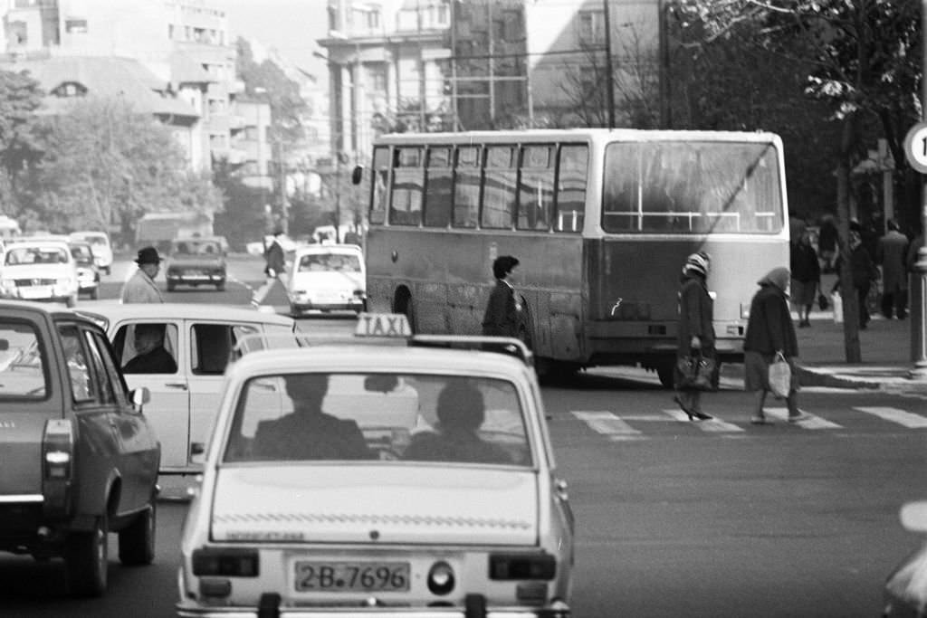 A general view of the city center on October 10, 1979 in Bucharest.