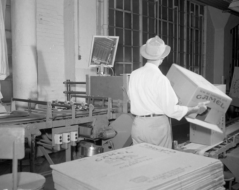 Inside the Camel Cigarette Factory of North Carolina in 1948