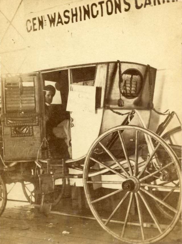 George Washington's carriage, Centennial International Exhibition, Philadelphia, Pennsylvania, 1876