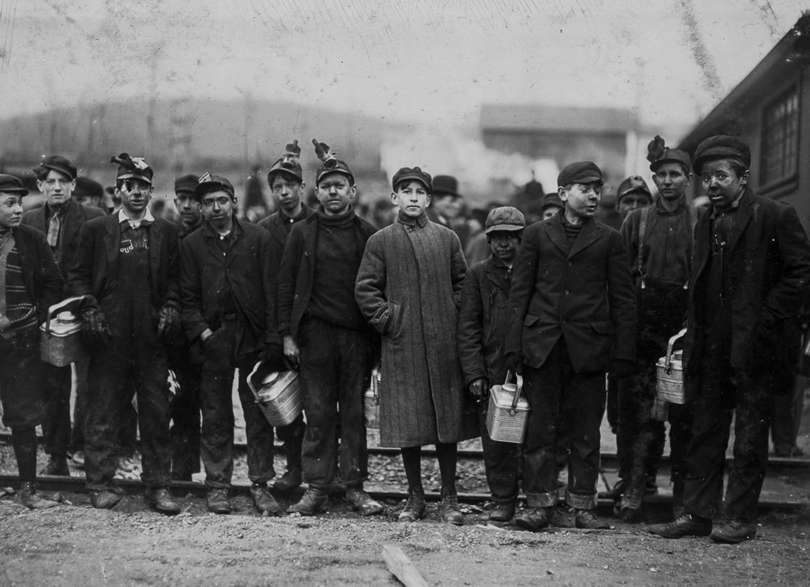 Mine workers in Nanticoke, Pennsylvania, 1911