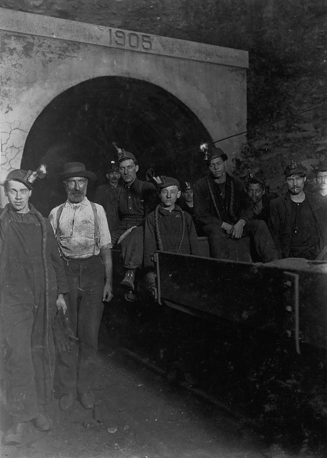 At the entrance to a West Virginia mine, 1908