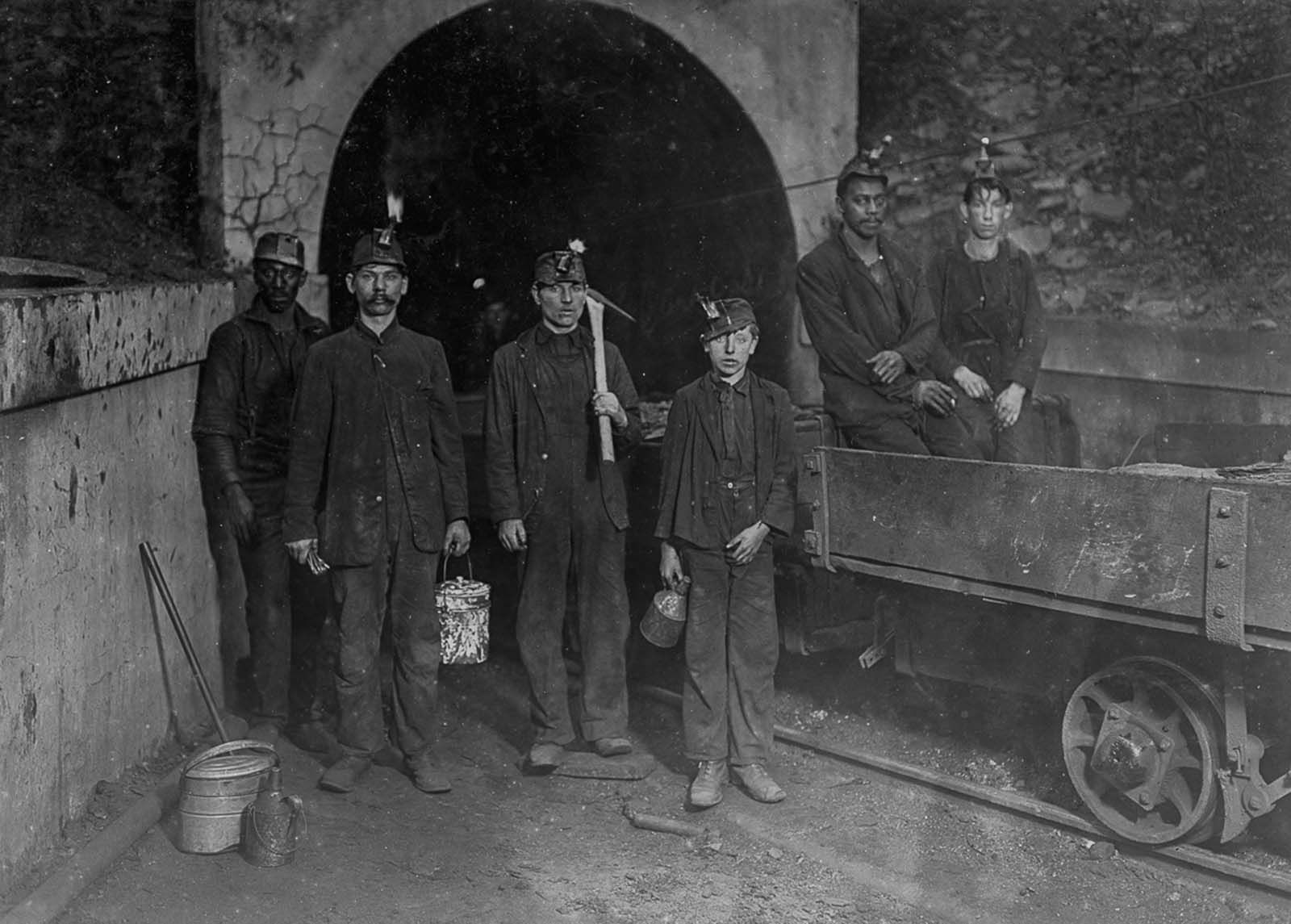 Mine workers in Gary, West Virginia, 1908