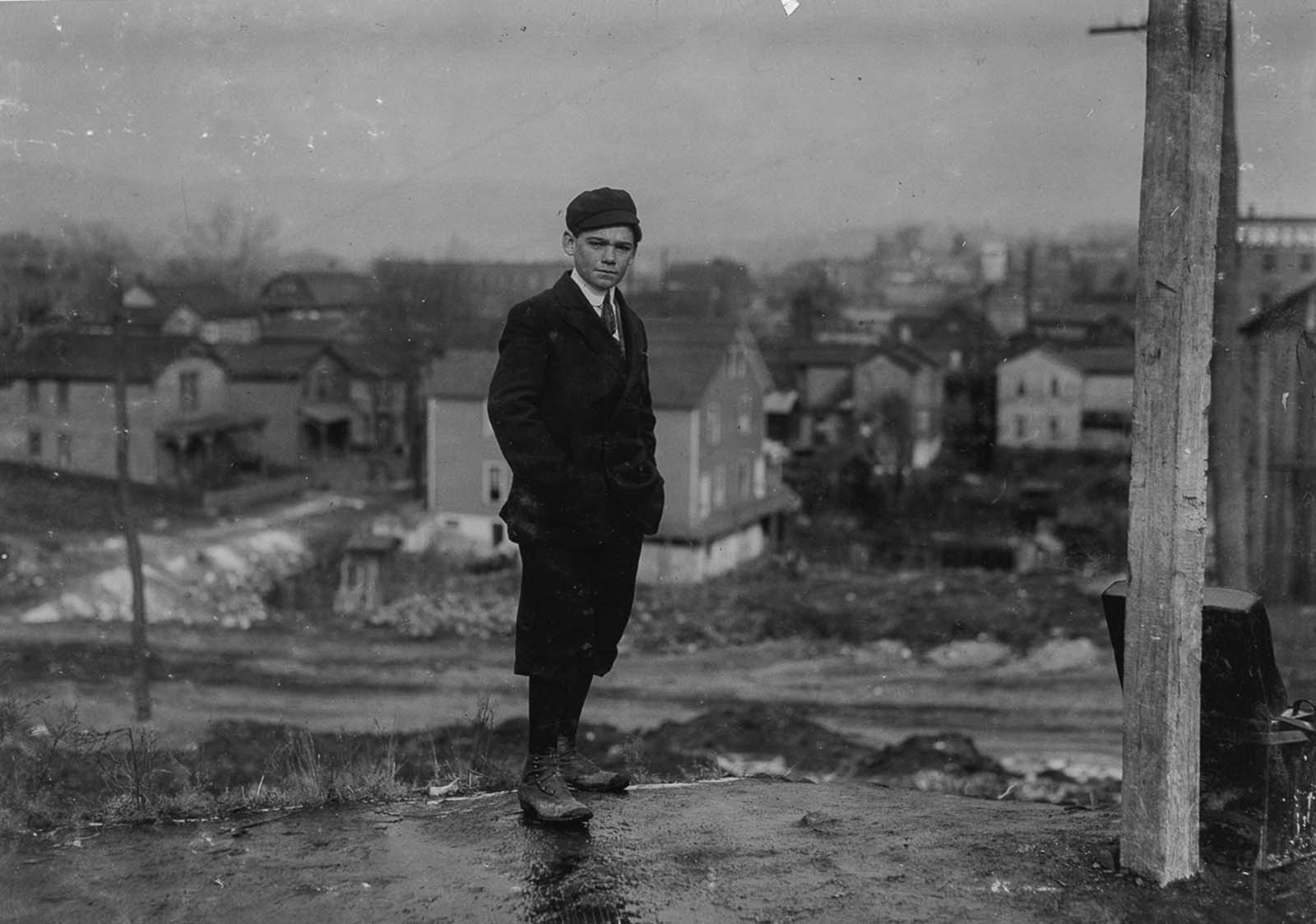 Jim McNulty, 15, a leader inside a mine at Leadville Shaft in Pennsylvania, 1911