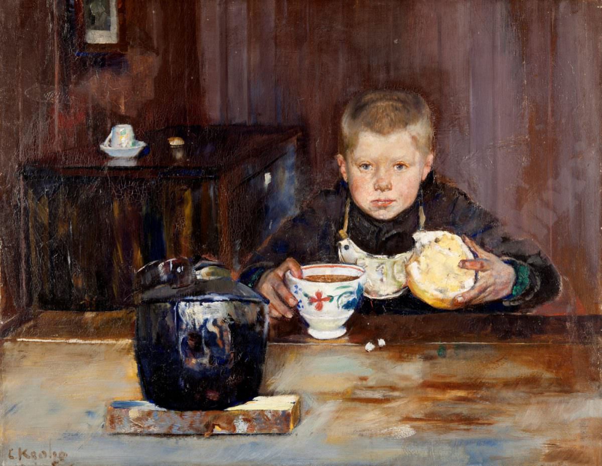 Errand Boy Drinking Coffee, 1885.