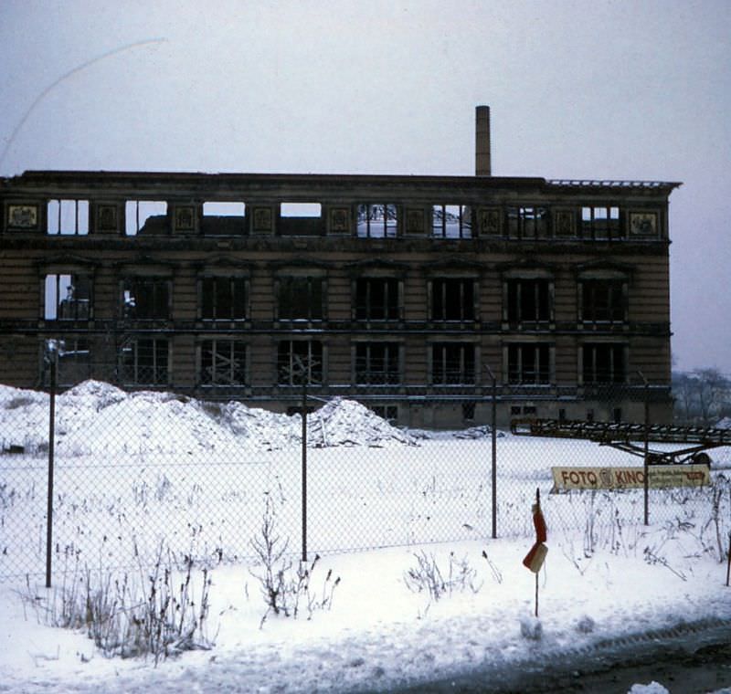 Ruins of the Cultural Center near the Berlin Wall, West Berlin, February 1970