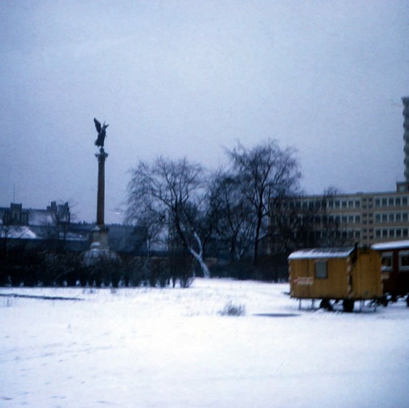 The Berlin Victory Column (Siegessaule), West Berlin, February 1970