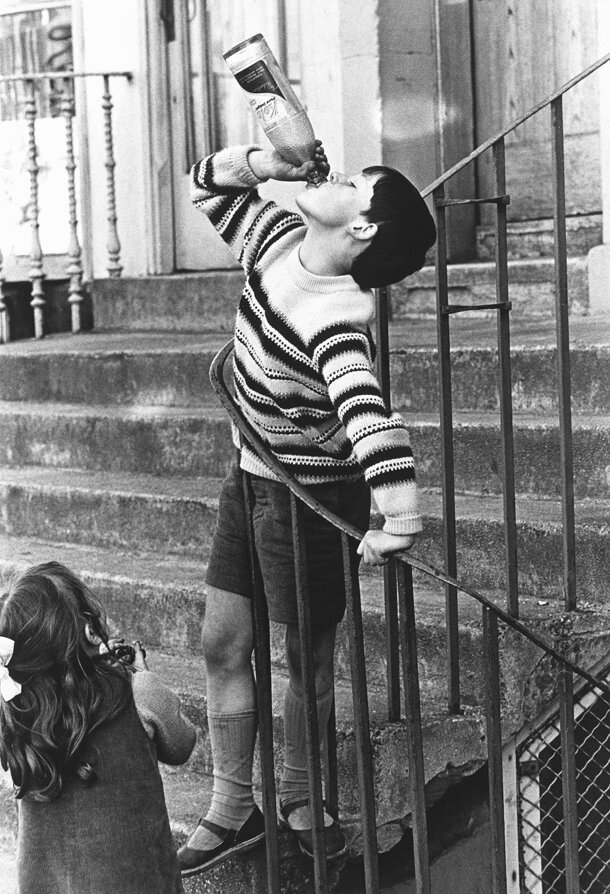 Boy Drinking Soda, Edinburgh, 1965