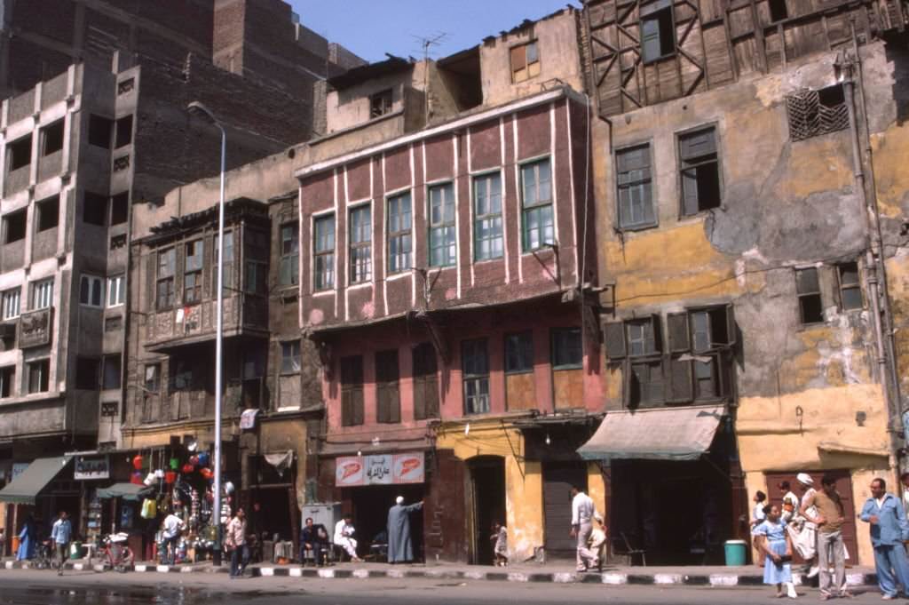 Facades of old buildings in Cairo, 1983