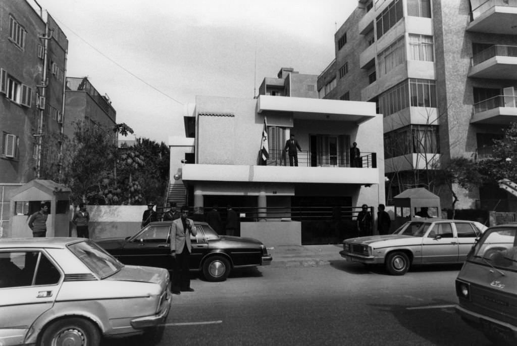 Israel's Ambassador Eliyahu Ben-Elissar on the street in Cairo, March 25, 1980.