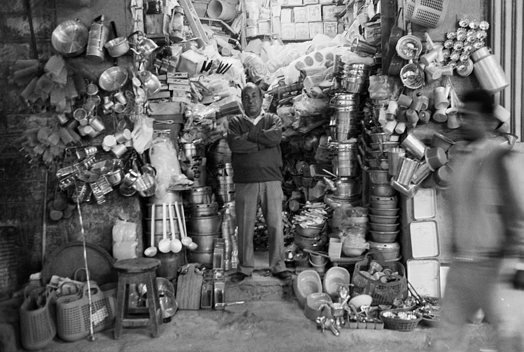 Shops in the Cairo souk, Egypt, 1986