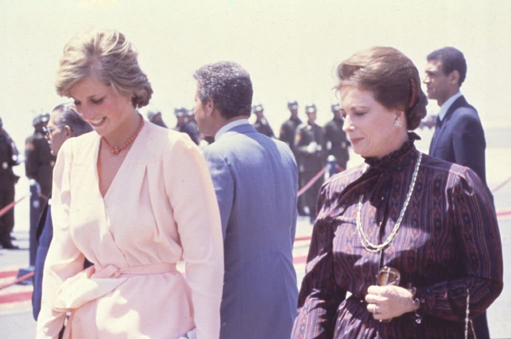 Princess Diana Hosted By Egyptian First Lady Jehan Sadat, 1981