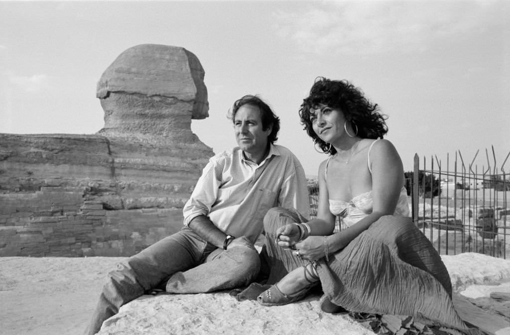 Michel Delpech and his wife Geneviève in Egypt, 1986
