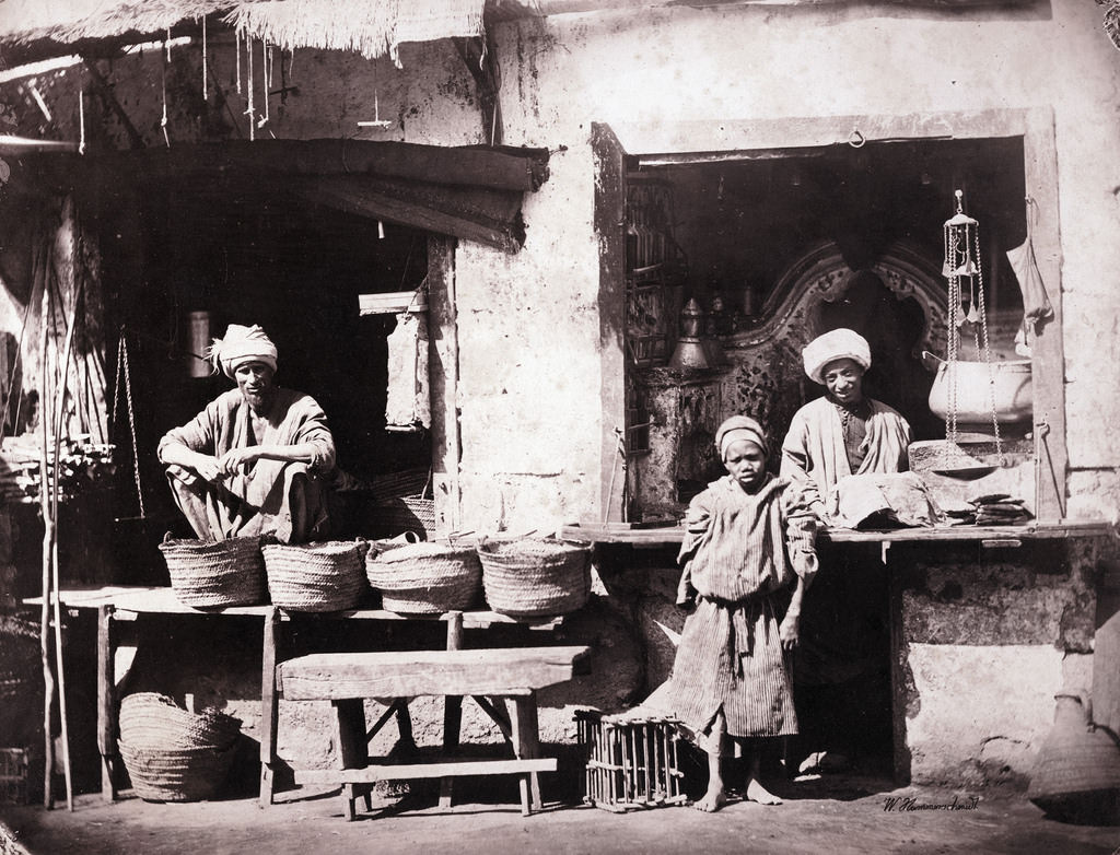 Rice and oil merchants, Cairo, 1860