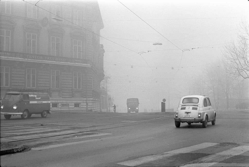 Basel im Nebel, Januar 1970