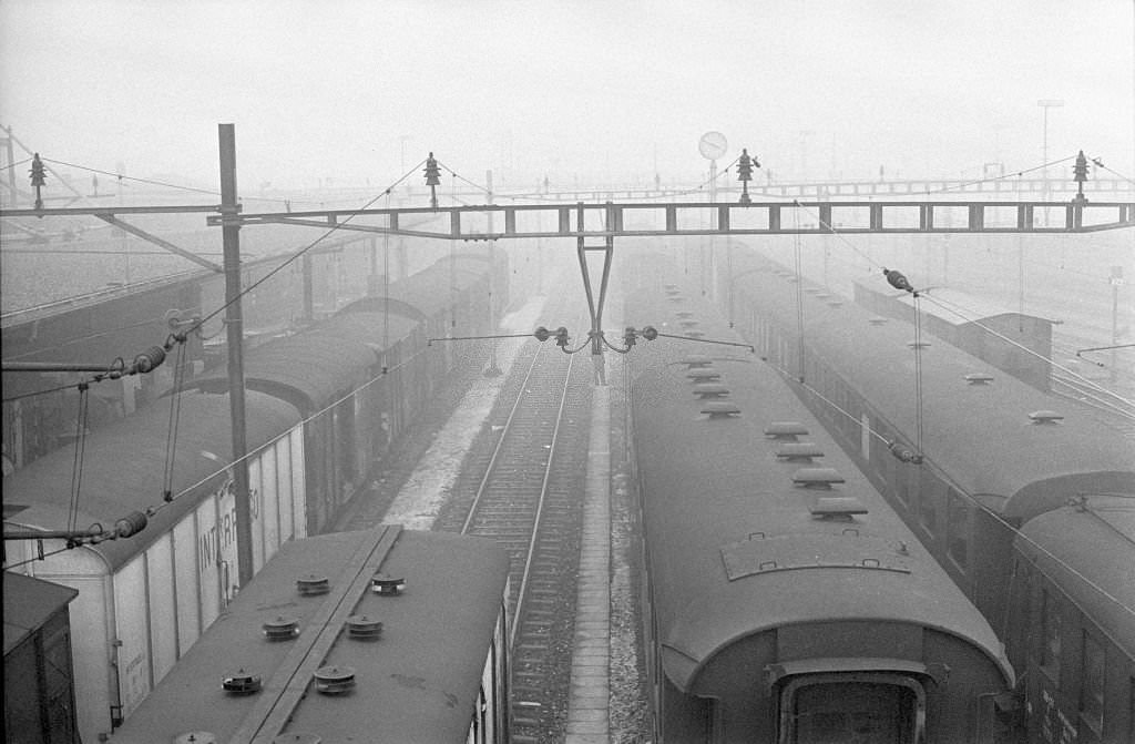 Bahnhof Basel im Nebel, Januar 1970