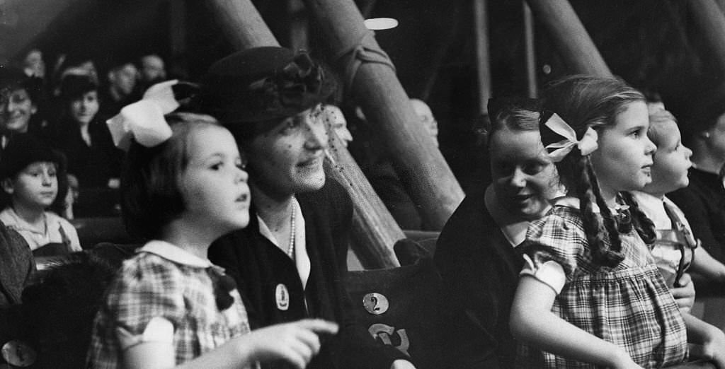 Joseph Goebbels with their children in the Krone circus, 1938