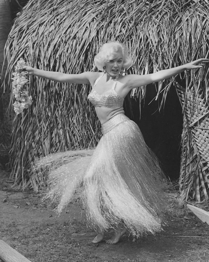 American actress Mamie Van Doren in Hawaii, 1954