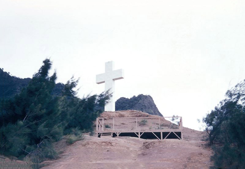 Giant cross at Schofield Barracks, Oahu; since removed