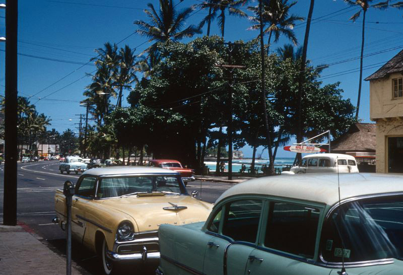 Waikiki Beach from Kalakaua Ave, Honolulu