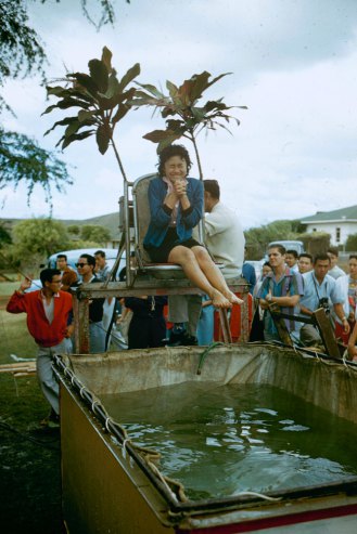 Dunking pool at a Hawaii fair, 1959