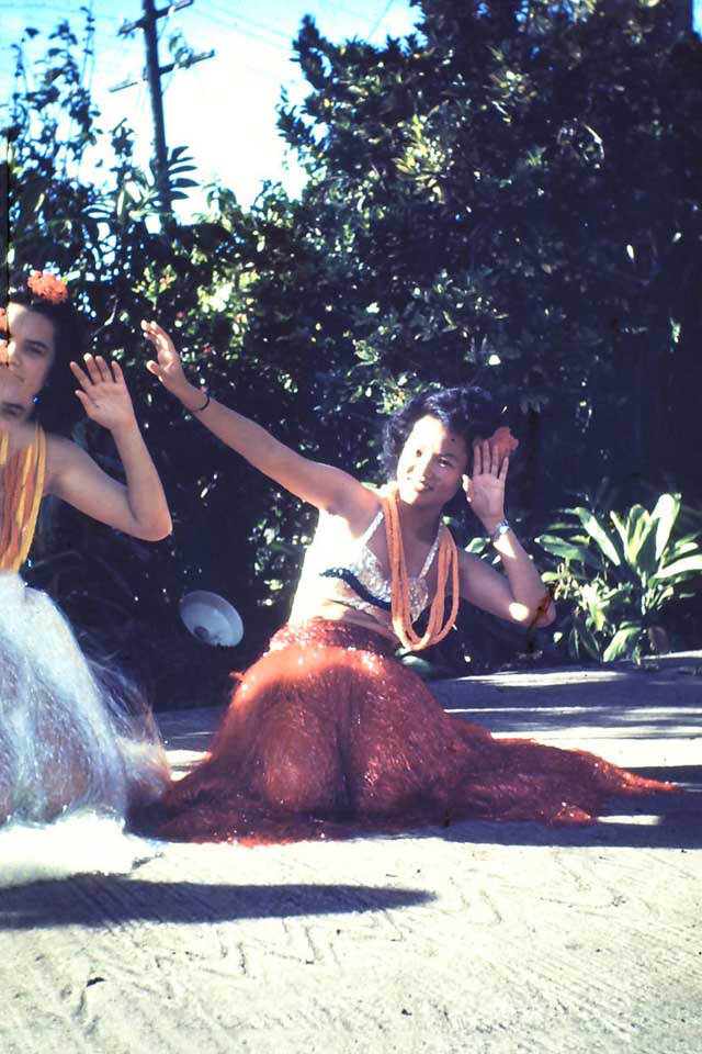 Hula dancers, Hawaii, 1945