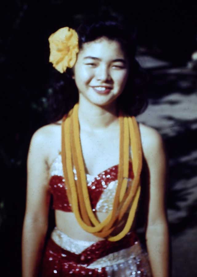 Japanese Hula dancer in Hawaii, 1945