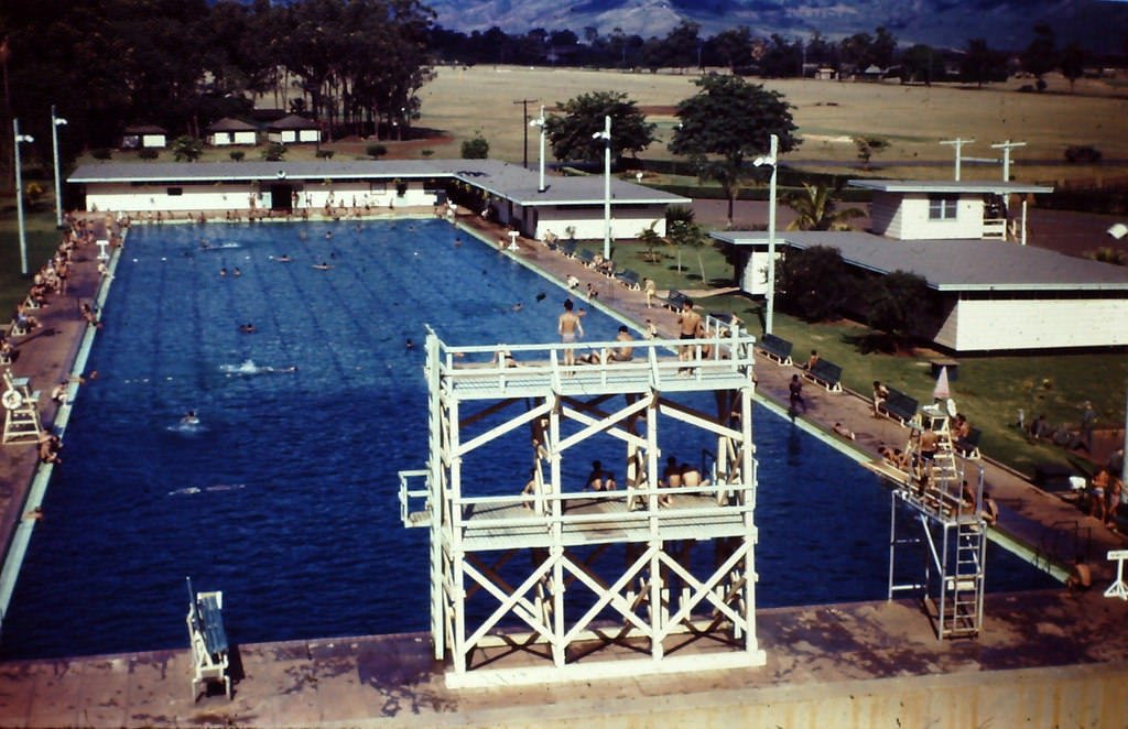 Schofield Barracks Swimming Pool, Hawaii, 1945