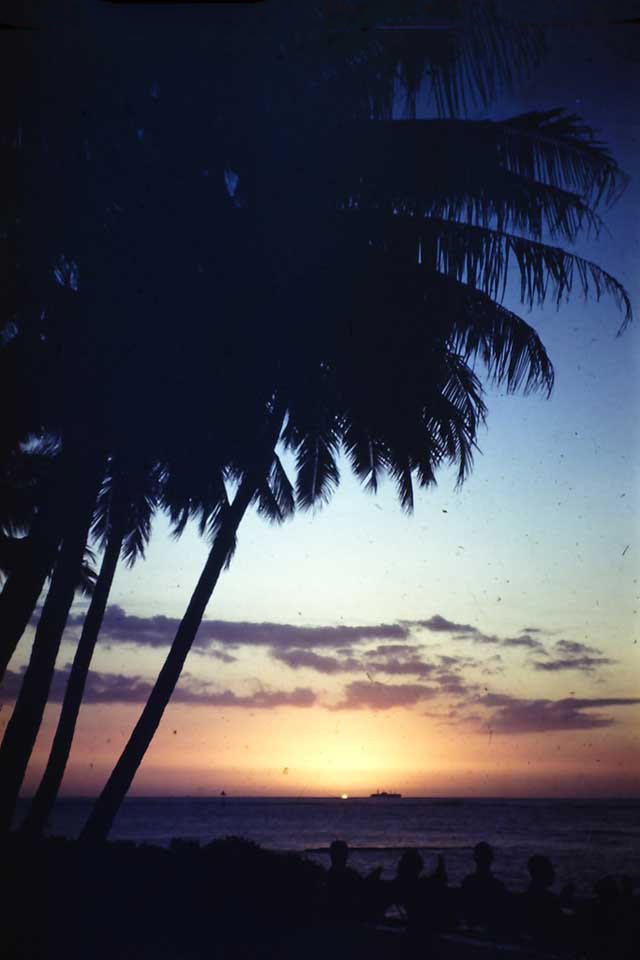 Sunset at Waikiki, Hawaii, 1945