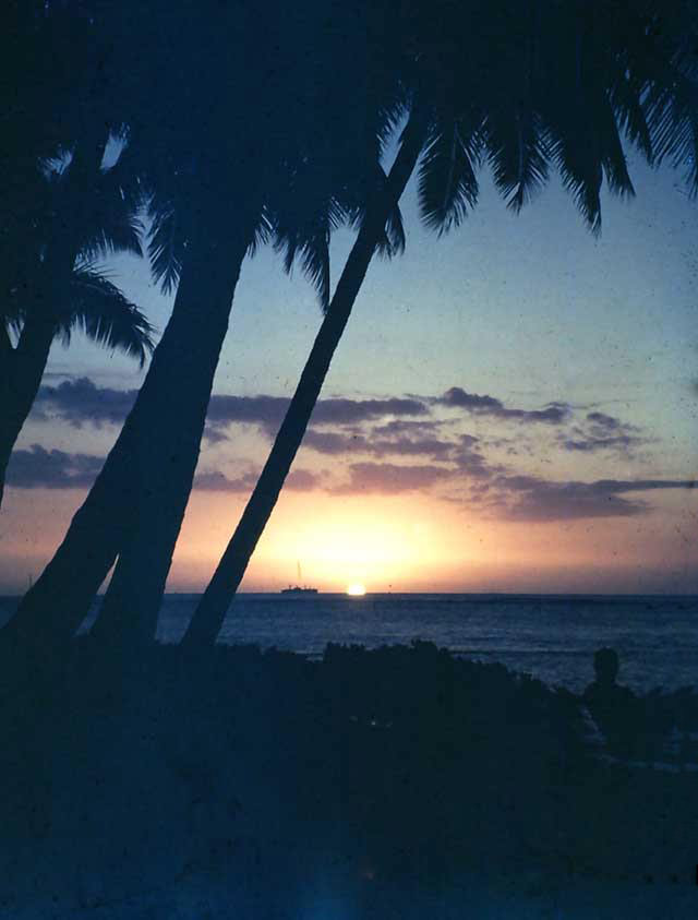 Hawaii Sunset in Waikiki, 1945