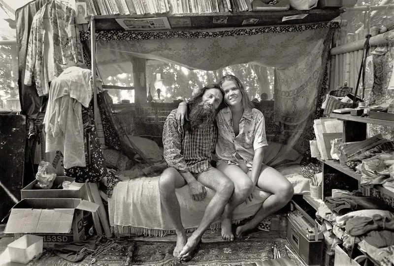 Even though people loved to be naked at Taylor Camp, "free love" wasn't the norm — most people coupled up, forming relationships that for some have lasted a lifetime.