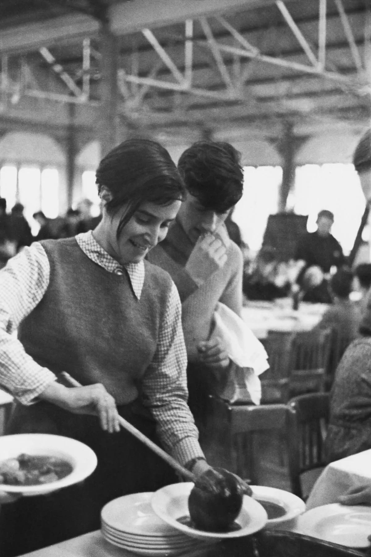 German-Jewish teeangers serve lunch at the Dovercourt holiday camp.