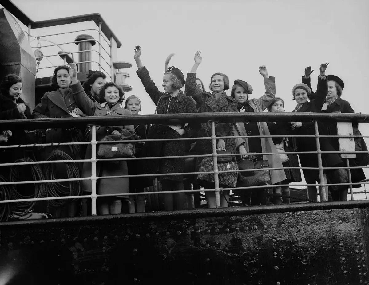 Some of the first unaccompanied child refugees to arrive in England as part of the Kindertransport. December 2, 1938.