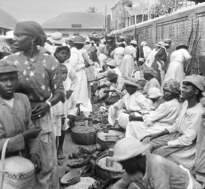 Market, Kingston, Jamaica, 1890