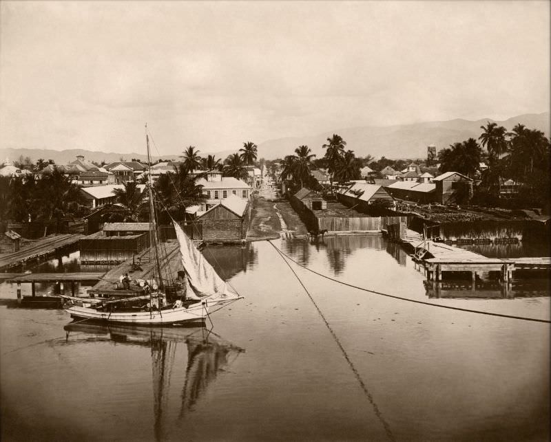 Kingston from harbor, Jamaica, 1891