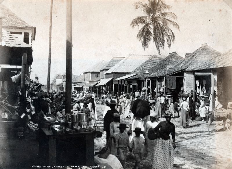 Kingston street scenes, Jamaica, 1891